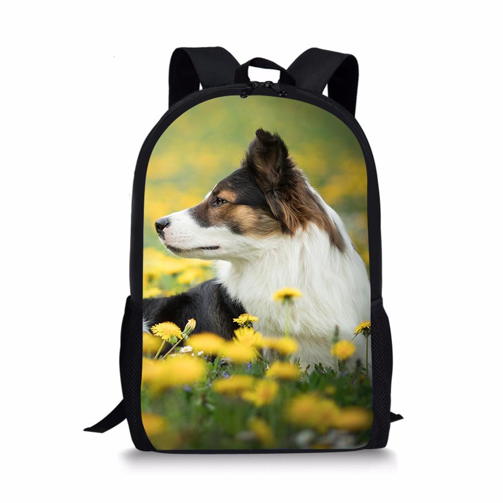 3D Border Collie Dog Print Backpack SchoolBags for girls boys teenager orthopedic school bag packbags mochila escolar bookBag: BJMQ07.jpg