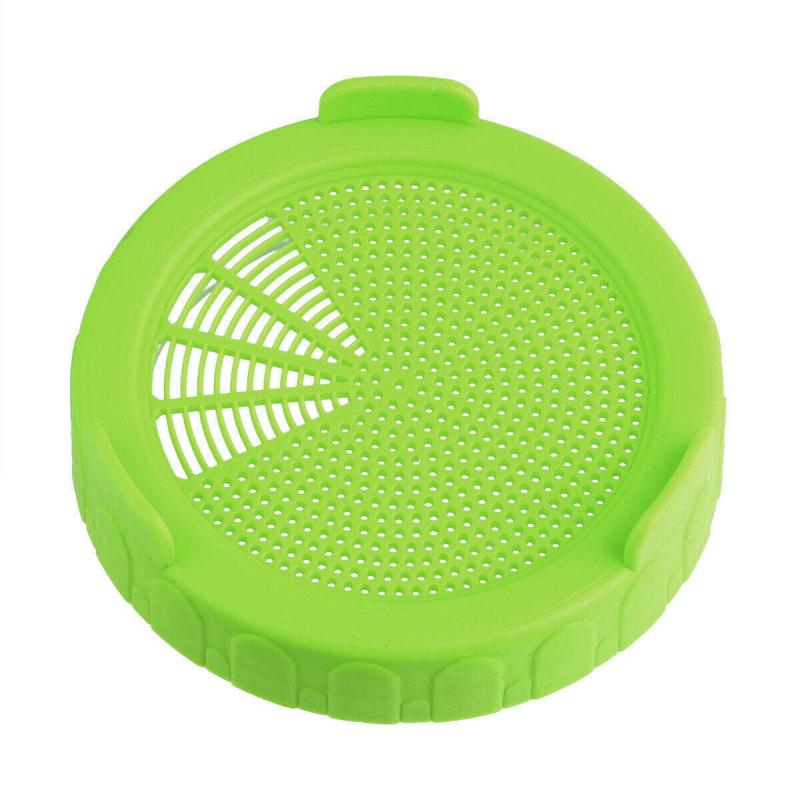 86mm Wide Mouth Plastic Mason Jar Sprouting Lid Food Grade Mesh Sprout Cover Seed Crop Germination Vegetable Silicone Sealing: 2pcs green