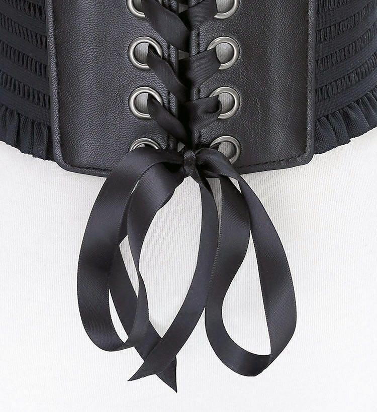 Plus Size Corset Belt For Womens Lace Up PU Leather Luxury Belt Cinch Tie Corset Waist Wide Belt Waistband