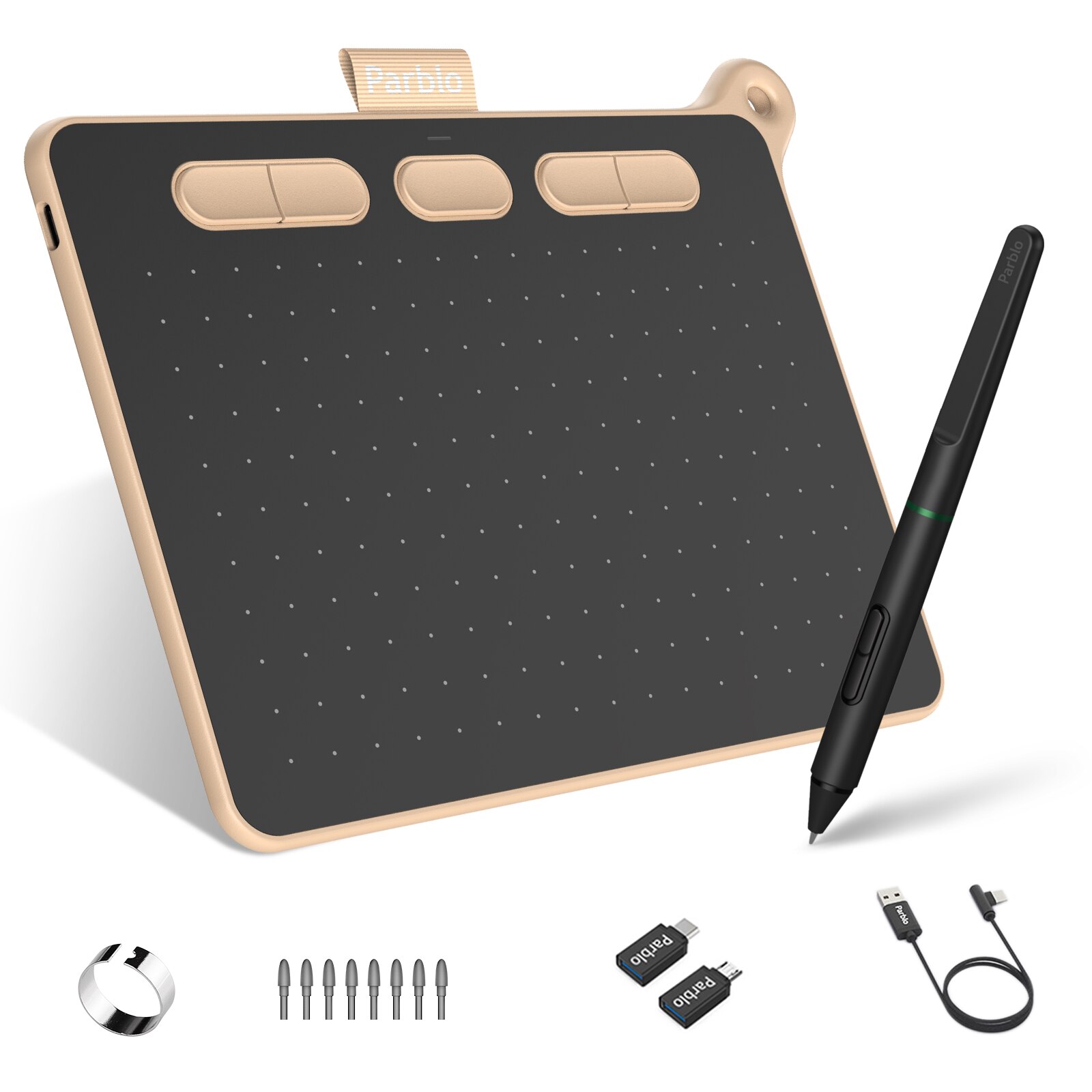 Parblo-tableta de dibujo gráfico Ninos S, artístico de firma, bolígrafo de presión 5080LPI, compatible con teléfono Android, 8192