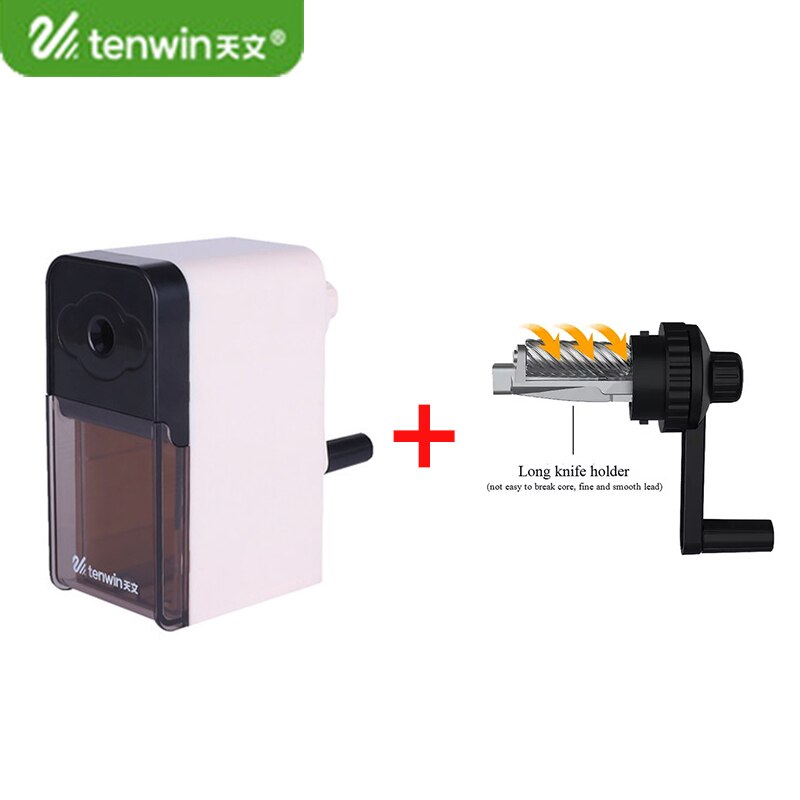 Tenwin 8019 Hand Crank Mechanical Pencil Sharpeners Pencil/Charcoal Sharpener Art Tool Student Office&amp;School Stationery Supplies: 8019white-5053