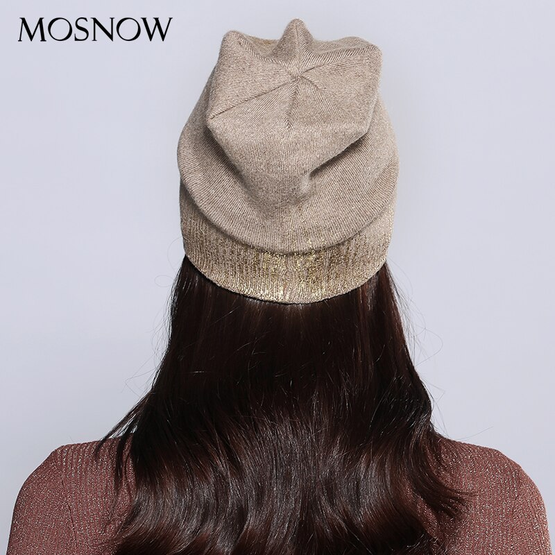 Vrouwen Hoeden Shining Wol Gebreide Herfst Winter Brand Hoed Vrouwelijke Skullies Mutsen Bonnet # MZ715