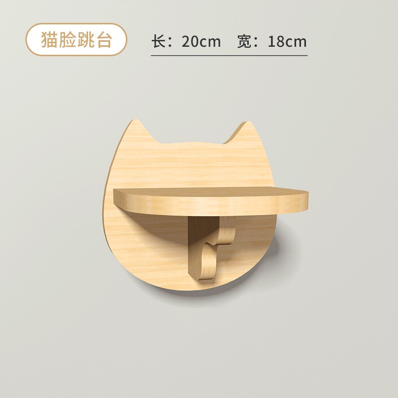 Wall Mounted Cat Climbing Frame Cat Tree Solid Wood Cat Jumping Platform Wall DIY Pet Furniture Kitten Springboard Various Size: B