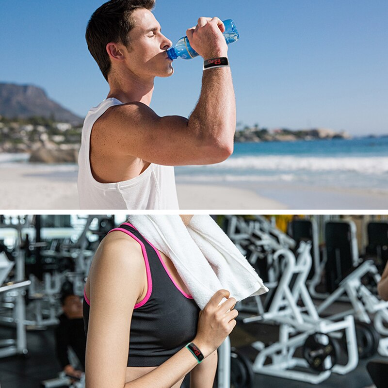 Horloges led digitaal horloge led touchscreen met siliconen band lichtgevend casual horloge pols unisex polshorloge klok  sp99