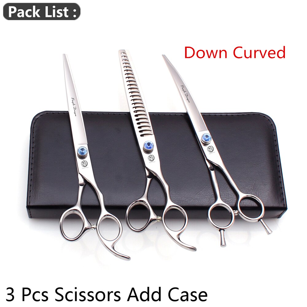 Pet Scissors Purple Dragon Brand 8" Japanese 440C Thinning Shears 3004# Dog Hair Scissors Pet Scissors Set Add Bag: 3004 Yin D3-7N