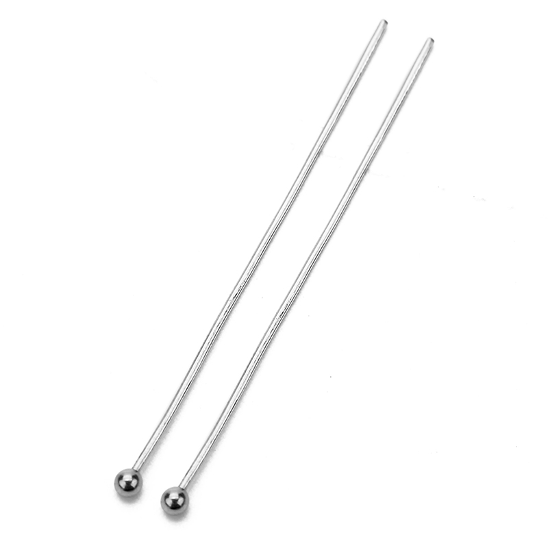 100 Uds. Agujas de cabeza plana de ojo de acero inoxidable a granel 20mm 30mm 40mm conector de alfileres de cuentas de bola de Color dorado para fabricación de joyas: M / Rojo