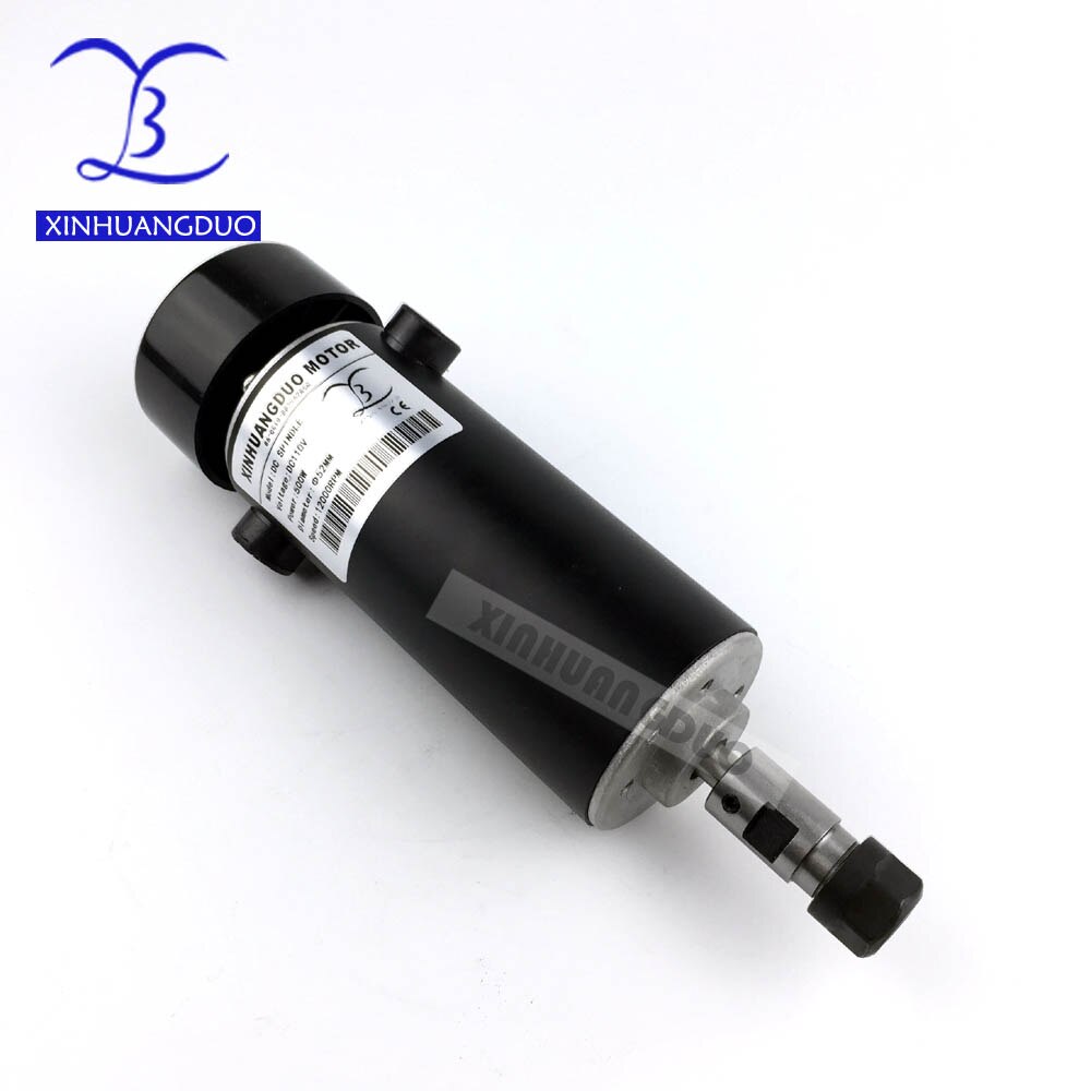 500W DC spindle motor ER11-3.175mm collet 52mm diameter 110VDC CNC Carving Milling Air cold Spindle Motor For Engraving