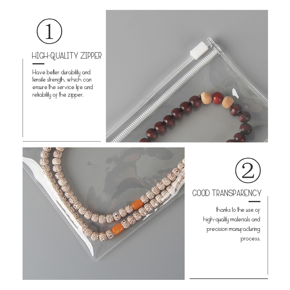 Bolsa con cremallera para joyería, plástico PVC transparente, pulsera, collar, pendientes, bolsa de para embalaje de pequeñas empresas, 10/20 Uds.