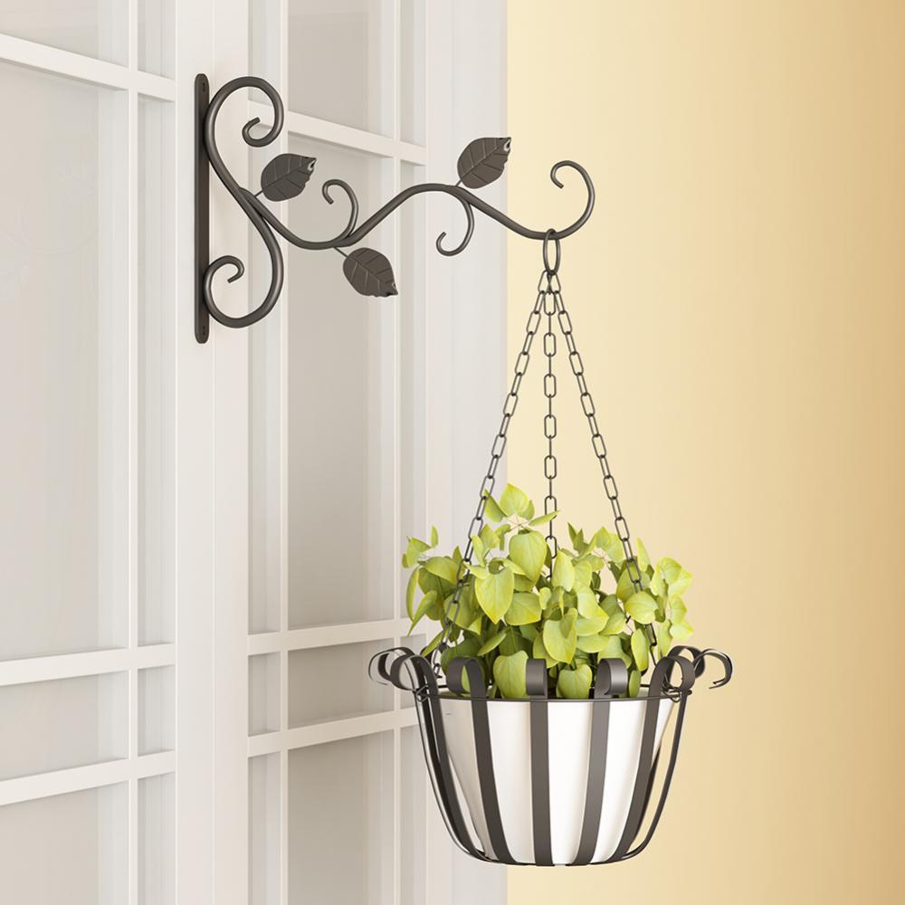 Flowerpot Hanger Metal Plant Flowerpot Basket Hanger Wall Hanging Hook for Garden Balcony Decor Flowerpot Hanger Home Hook Tools