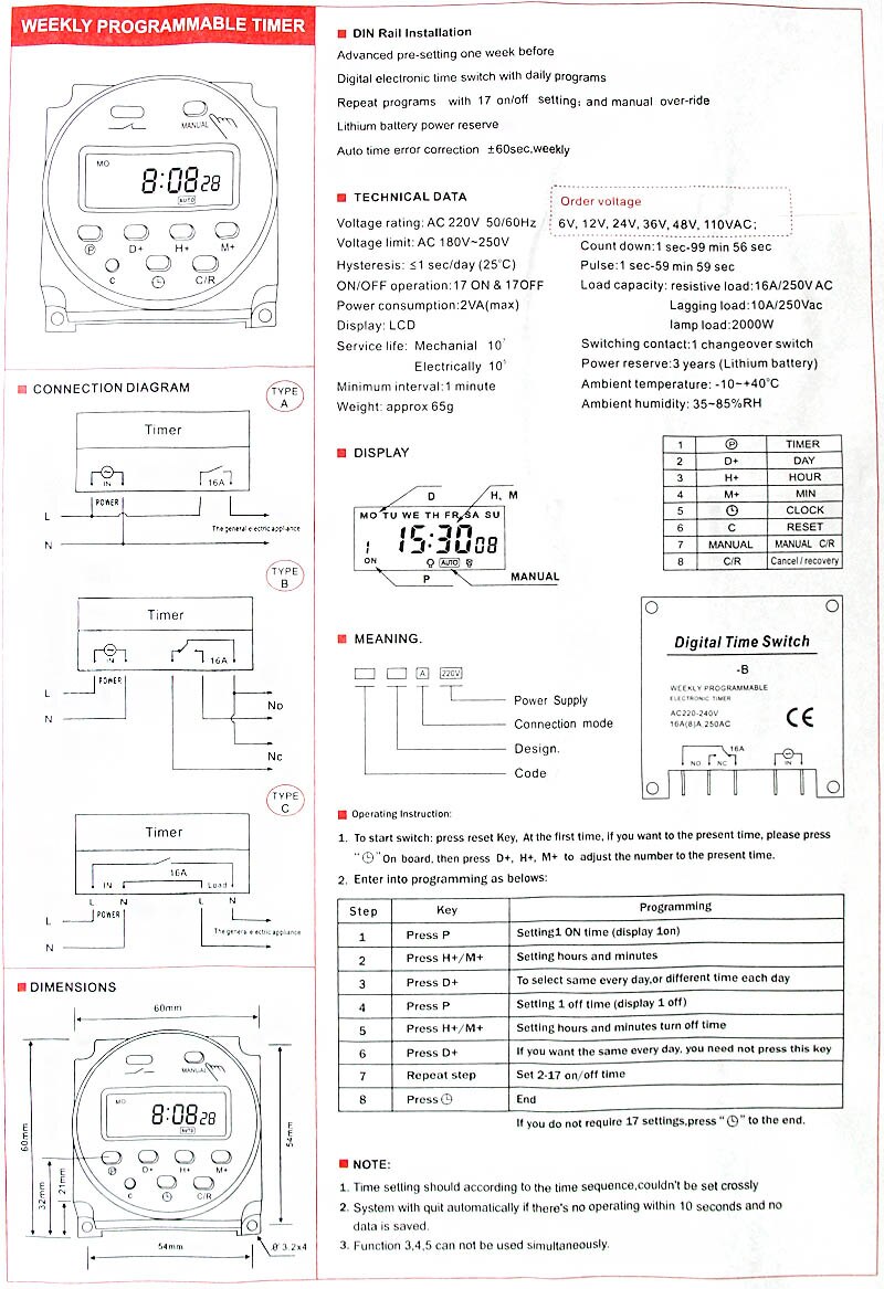 'The Best' Digital LCD Power Programmable Timer Time Switch 889