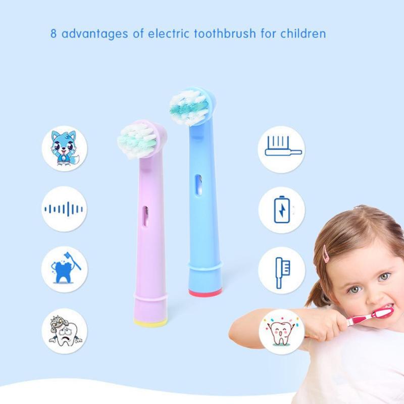 4 stuks Kids Kinderen Tandenborstel Opzetborstels voor Oral B Elektrische zachte Training Tand borstels