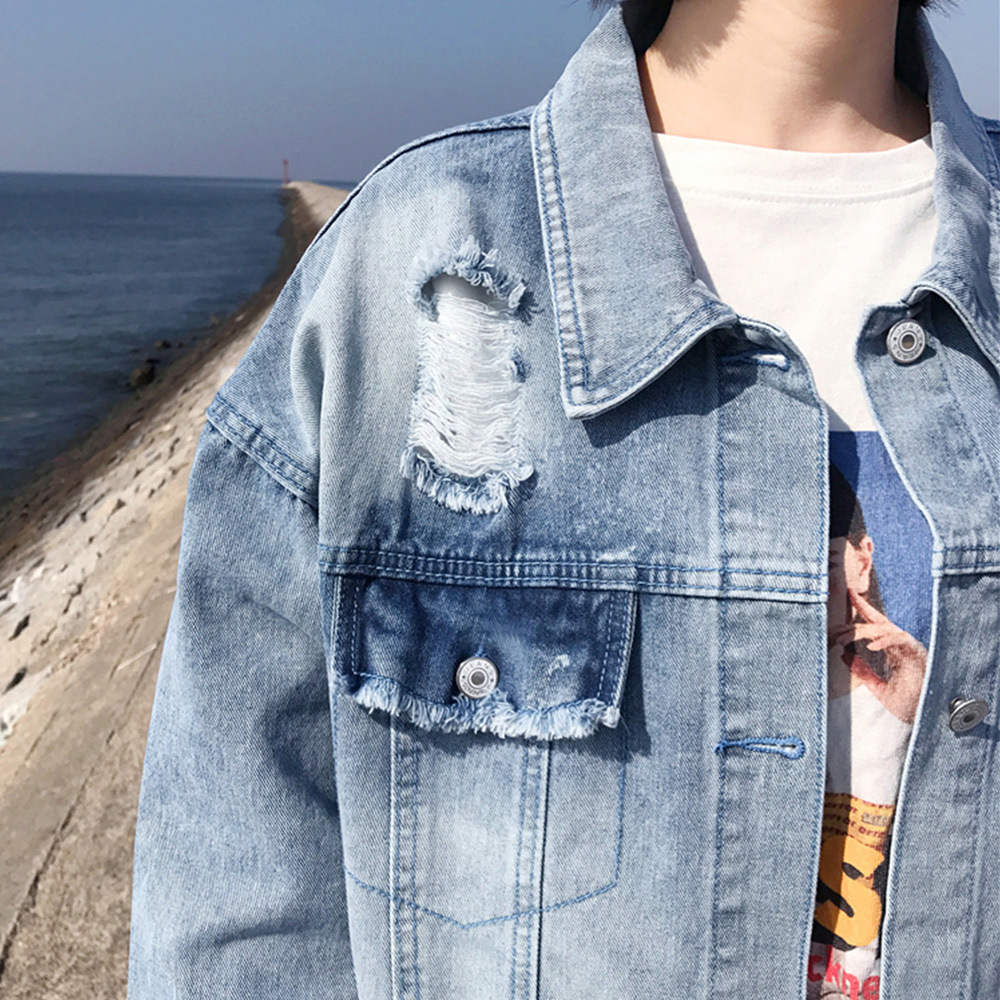 ZQLZ printemps Denim veste femmes nouvelle broderie lettre simple boutonnage Vintage décontracté automne manteau Mujer