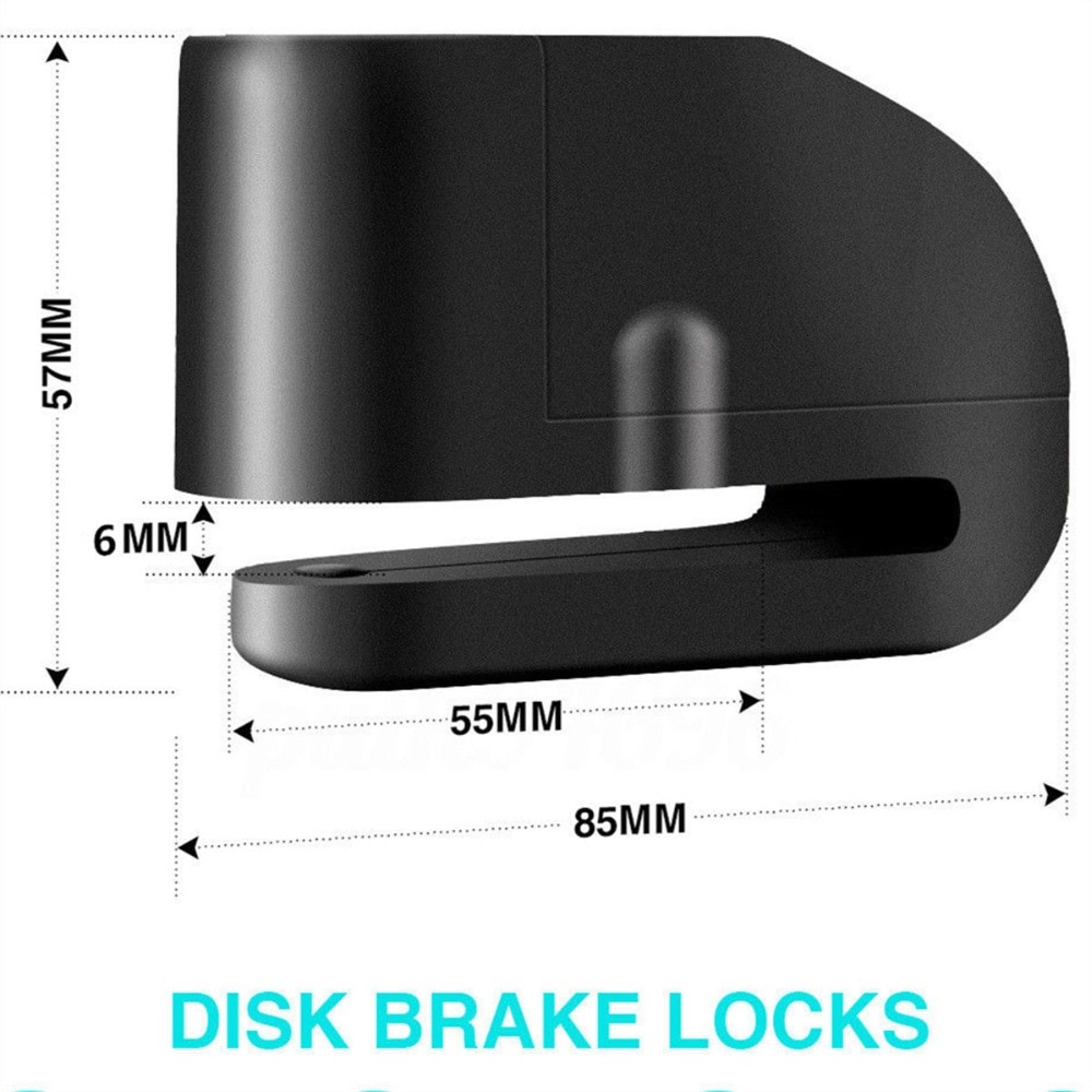 Blocked Disc Lock Alarm Stainless Steel Universal Motorcycle Safety BF