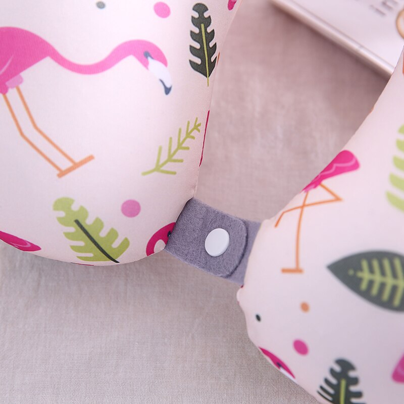 Flamingo U Shaped Travel Pillow Particles Neck Pillow Animal Printing Car Headres Super Soft Comfortable Pilow 32*32CM 1Pcs