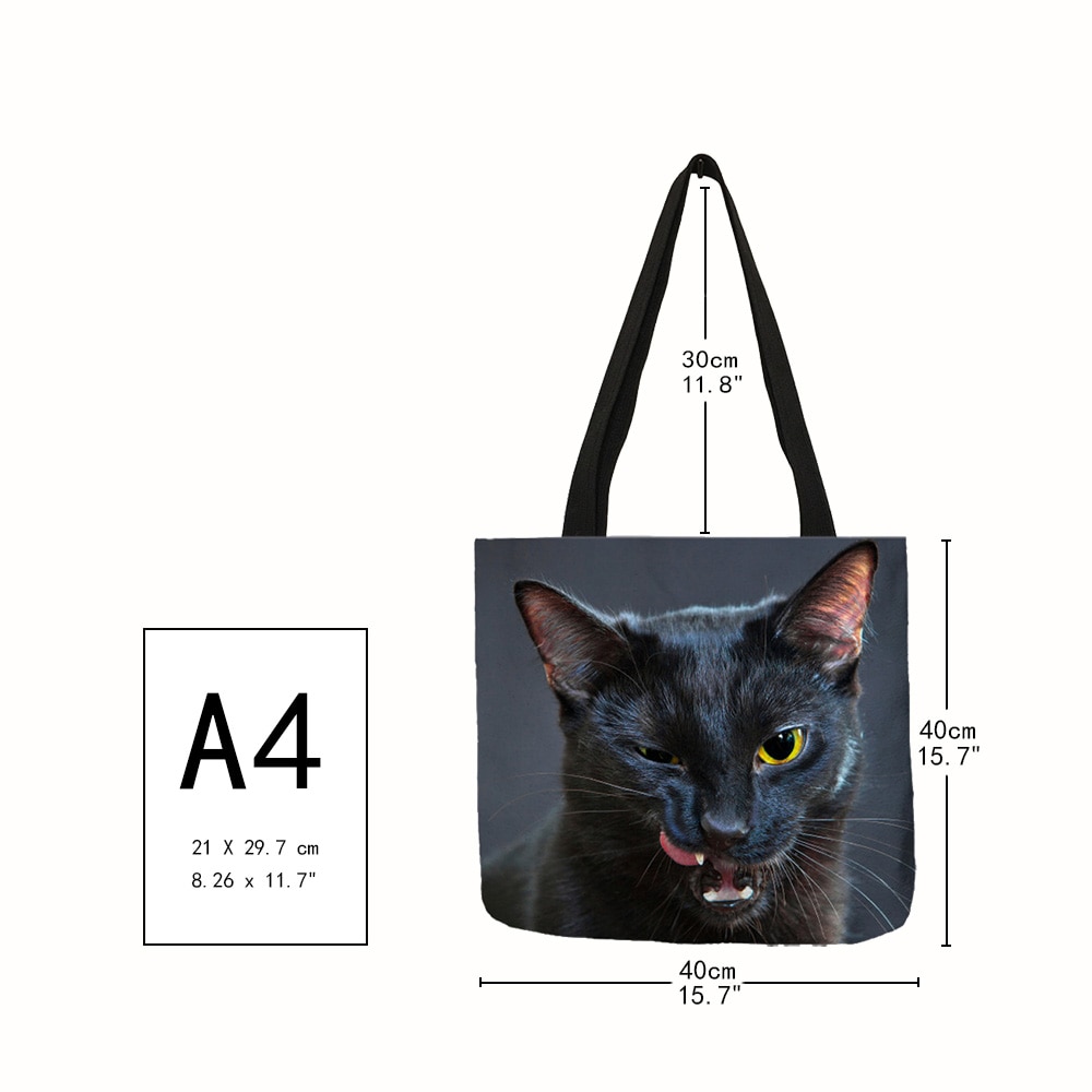 3 D Vivid Cat Herbruikbare Boodschappentas Vrouwen Casual Totes Zakken Met Print Linnen Handtassen