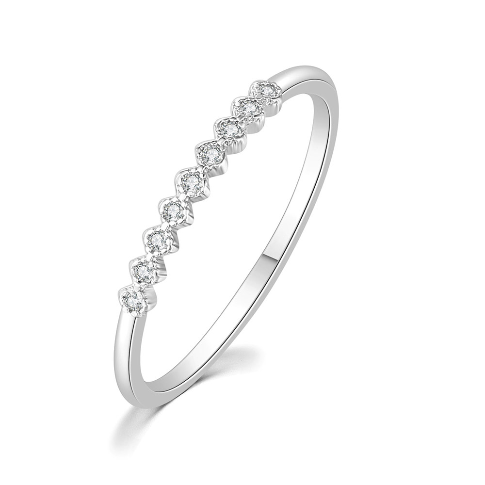 Zhouyang Ringen Voor Vrouwen Eenvoudige Elegante Eenvoudige Geometrie Mini Zirkoon Rose Goud Kleur Slim Vinger Ring Mode-sieraden R157: 8 / green
