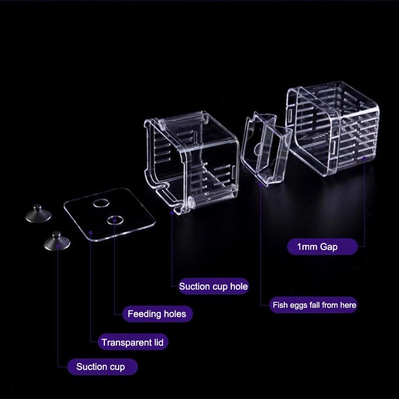 Aquarium Accessories Acrylic Fish Breeding Isolation Box Fish Tank Aquarium Breeder Double Guppies Hatching Incubator