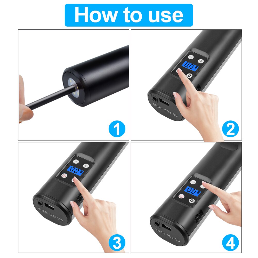 Car Wireless Inflatable Pump Portable Handheld 12 V Car Air Pumps Electric Tire Inflator Car Bike Digital Tire Inflator Pump