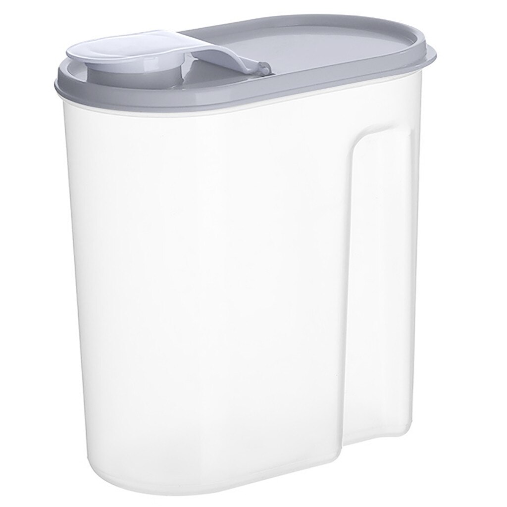 1.8l Food Kitchen Organizer Box Plastic Container Refrigerator Organizer Sealed Crisper Grains Lids Transparent Pp Storage Box: Gray