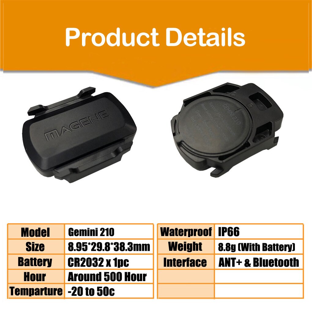 Original Magene S3+ Speed Cadence Sensor ANT+ Bluetooth Computer Speedmeter for Garmin iGPSPORT Bryton Dual Sensor Bike Computer