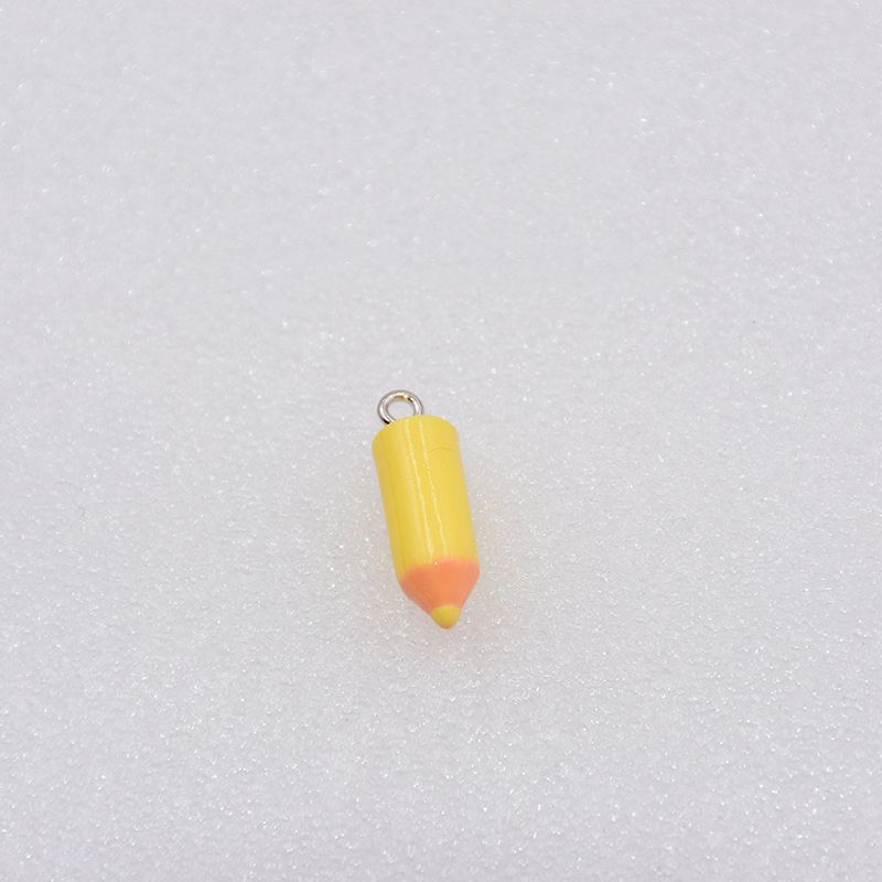 10 Uds. De dijes de cabeza de lápiz de simulación, colgantes rojos y amarillos para hacer joyería DIY, accesorios hechos a mano, pendientes, collar, pulsera: orange