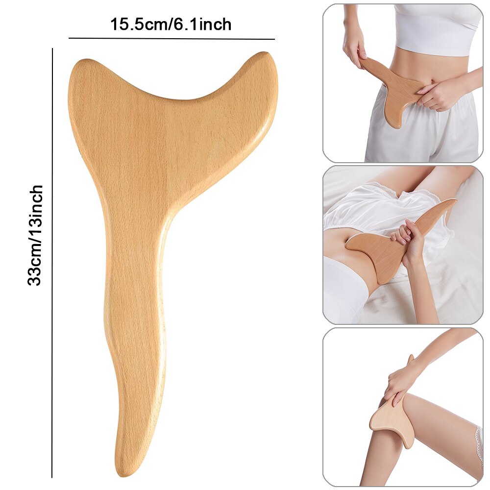Wooden Gua Sha Massager Wood Scraper Therapy Massage Tools for Legs Arms Back Muscle Lymphatic Drainage Anti Cellulite Massage: Style C