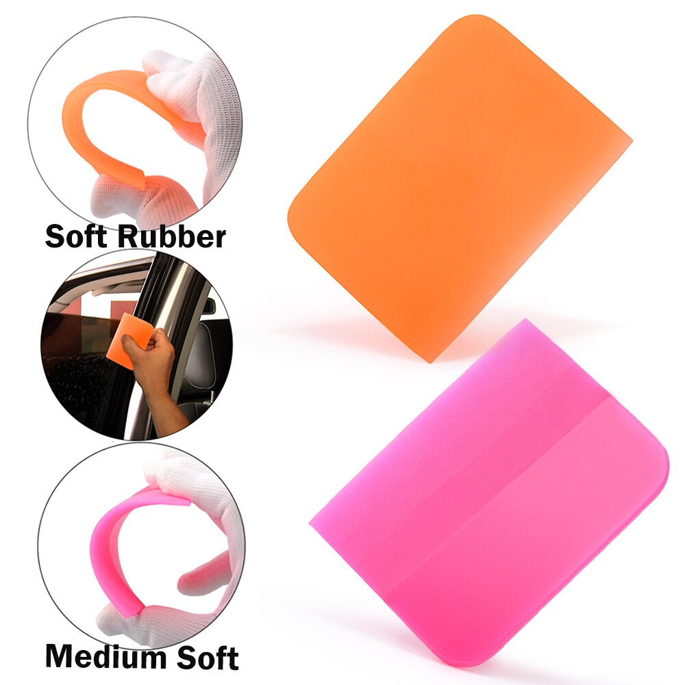 Foshio 3Pcs Zachte Ppf Schraper Zuigmond Vinyl Wrapping Carbon Fiber Film Sticker Plakken Tool Auto Wrap Window Tint Schoonmaken tool