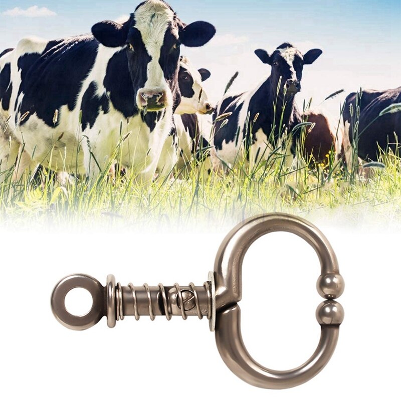 Cattle Pliers Stainless Steel Cow Nose Pliers Spring Self-Locking Bull Nose Pliers Livestock Tool For Farm Ranch