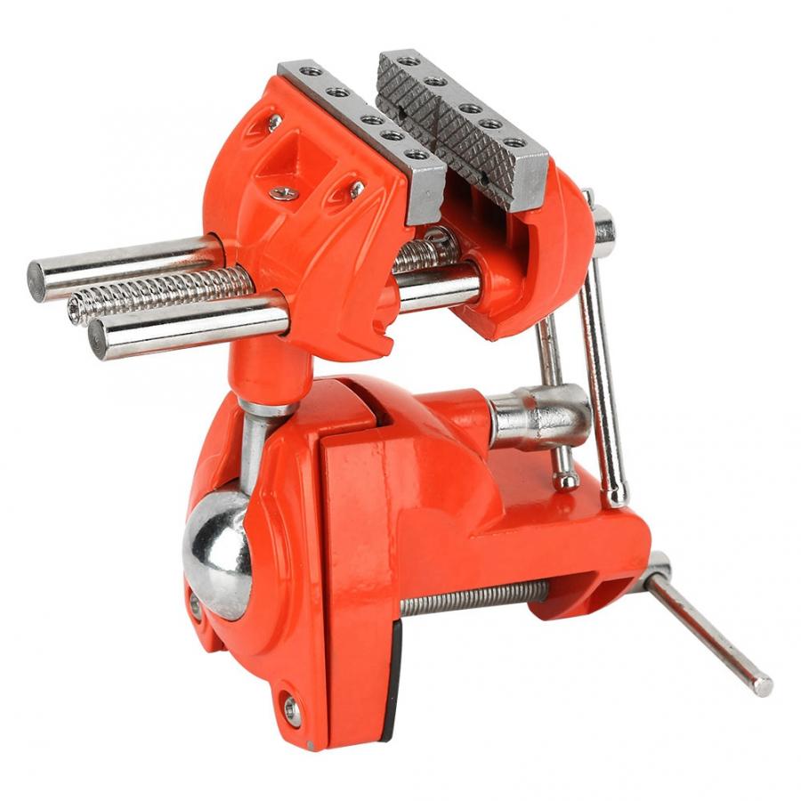 Mini Aluminum 360 Degree Rotating Bench Vise Adjustable 70mm Jaw Width Table Vise Multifunctional Workbench Woodwork Clamp Vise