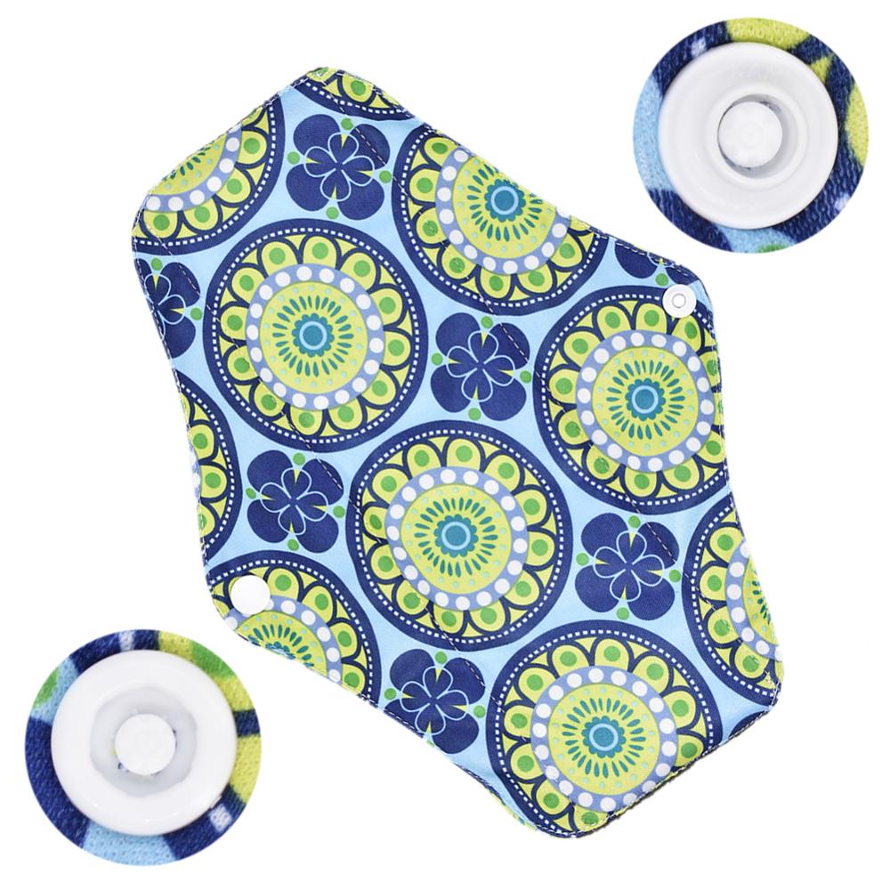 1pc Dag Gebruik Maandverband met Organische Bamboe Innerlijke Waterdichte Gedrukt Regelmatige Flow Herbruikbare Super Zachte Mama Pads