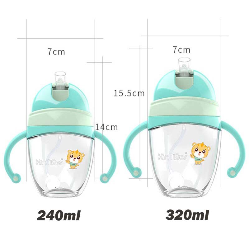 Baby Kids Straw Feeding Cup Tritan Milk Thermos Portable Water Bottle Travel Mug Training Cup Learn Drinking Sippy Cup 240ml