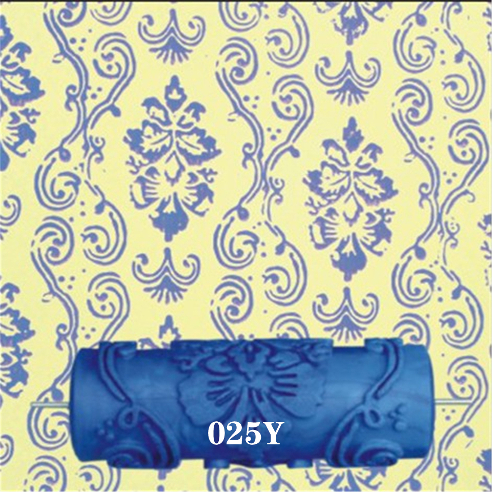 Vægdekoration malerrulle 5 &quot; gummibørste værktøj rulle til tapetsering værelse hus tapet moderne indretning malemaskine: Kun blå rulle