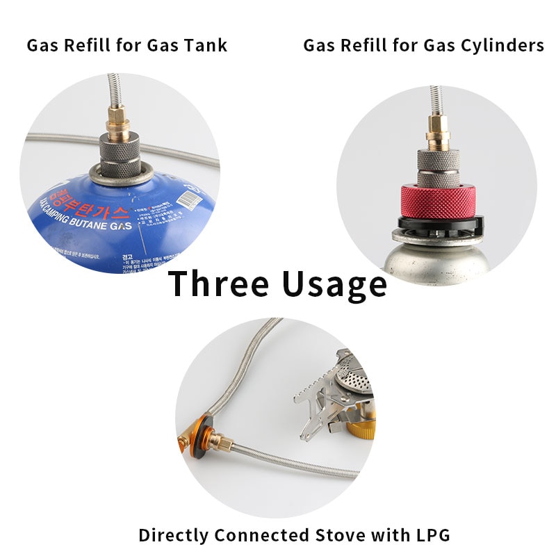 Jeebel Gas Refill Adapter Outdoor Camping Stove Use Household LPG to Cylinder Gas Tank Conversion Head Burner refilling