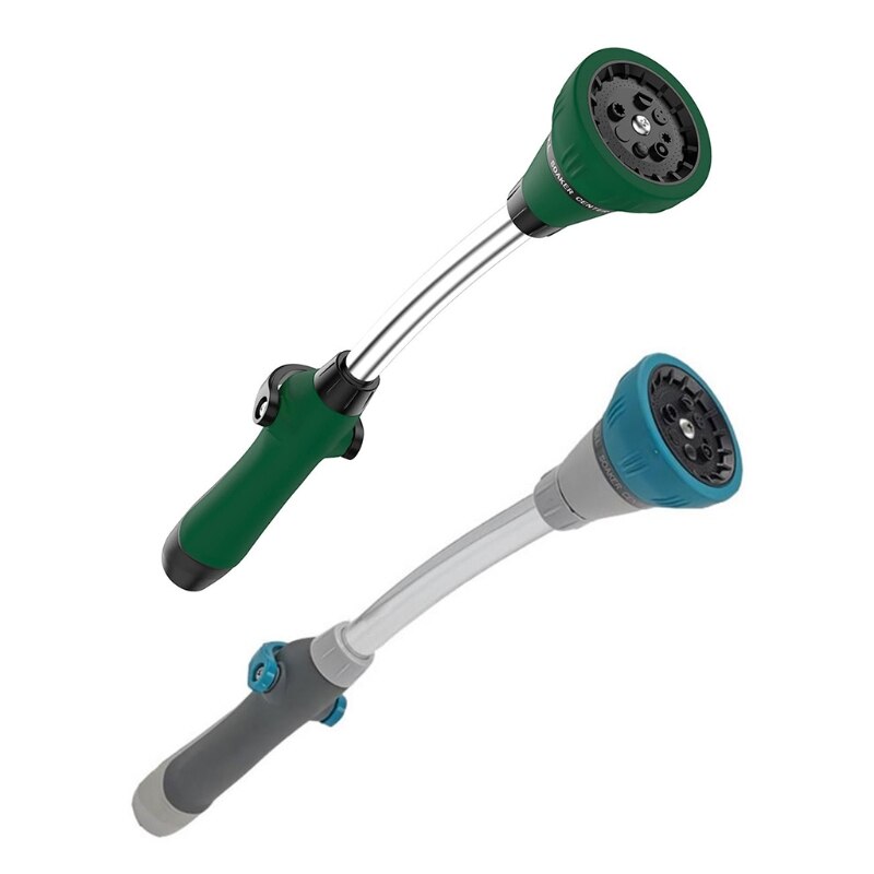 G5AB Garden Hose Watering Wand Sprayer Wand 8 Watering Patterns Adjustable Rain Wand Ergonomic Handle with One Touch Valve