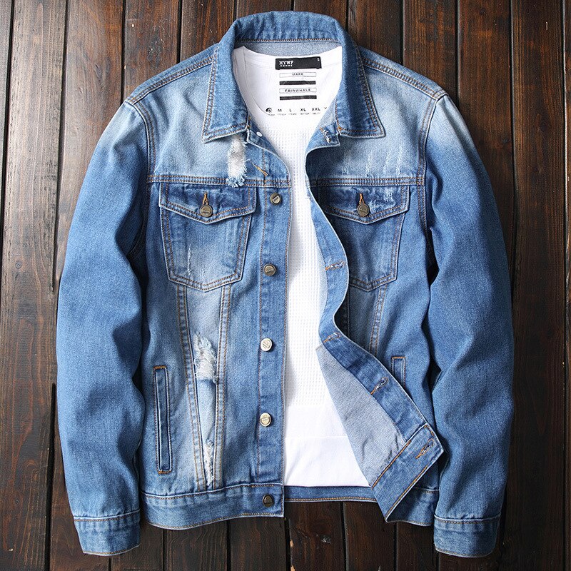 Spring Autumn Men jeans Jacket Thick Mens top Coat Denim Jacket Wild Youthful Outwear brand clothes