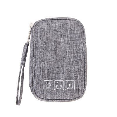 Charger Cable Travel Accessories Digital Bag Shockproof Electronic Power Bank Gadgets Pouch Organizer Earphone USB Storage Bag: Gray