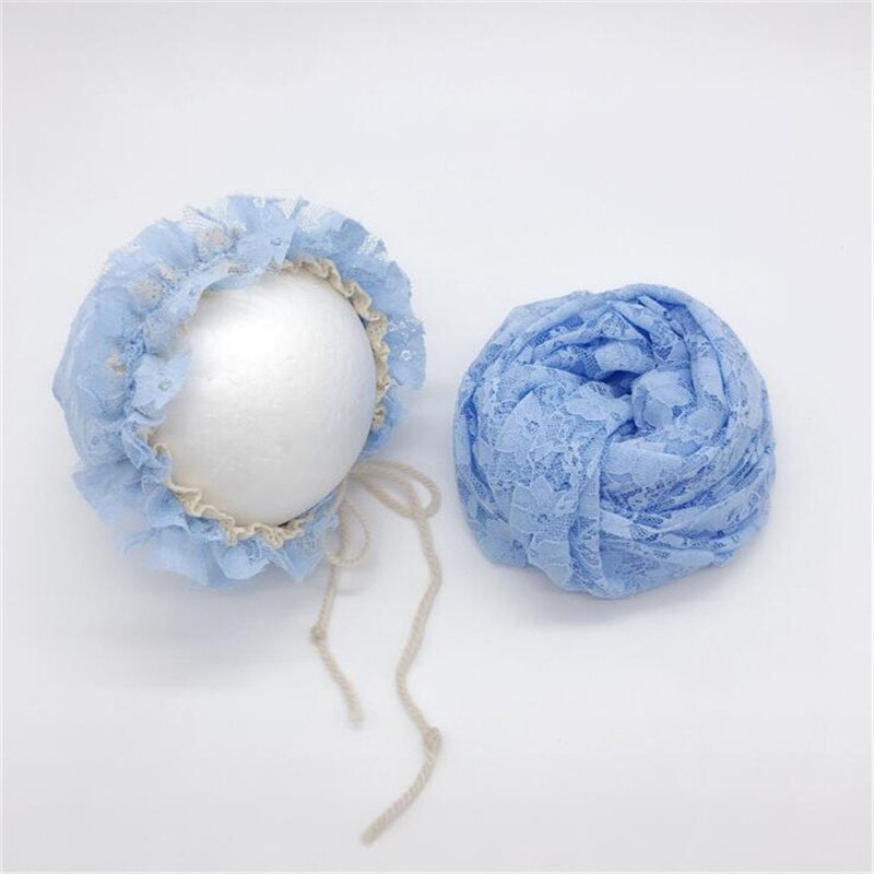 Chapeau en dentelle extensible pour -né | Couverture enveloppantes, accessoires pour photos de bébés, vêtements pour photos de bébés: light blue
