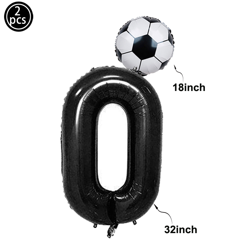 2pcs/lot 32inch Green Number Foil Ballons 18inch Soccer Helium Ballons Football Soccer Birthday Parti Sports Themed Party Decors: army green