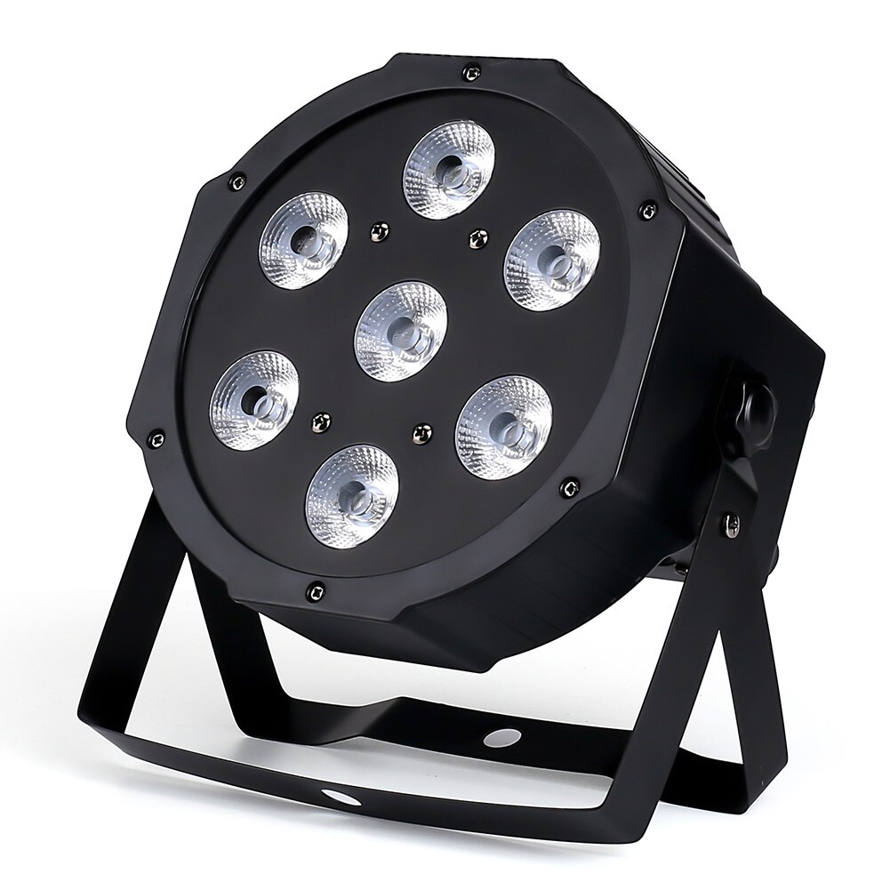 Luz LED 4 en 1 para iluminación de escenario, luz plana de 7x12W, para DJ, sin ruido