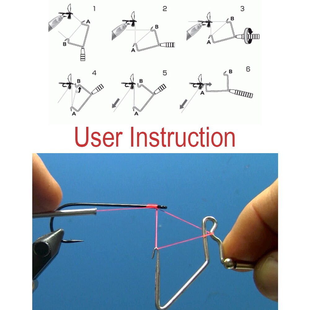 ICERIO Fly Tying Tools Hexagonal Brass Handle Stainless Steel Whip Finisher