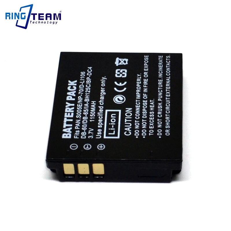 Battery Pack DB-60 DB-65 DB60 DB65 for Ricoh Digital Cameras Caplio R3 R4 R5 R30 R40 GX100 GX200 G600 G700 GR Digital 1 2 3 i ii