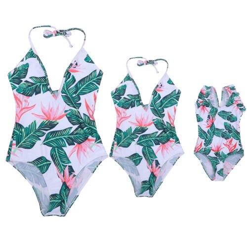 Mor og mig sommer familie badetøj mor datter blomster afslappet bikini sunsuit badedragt sæt