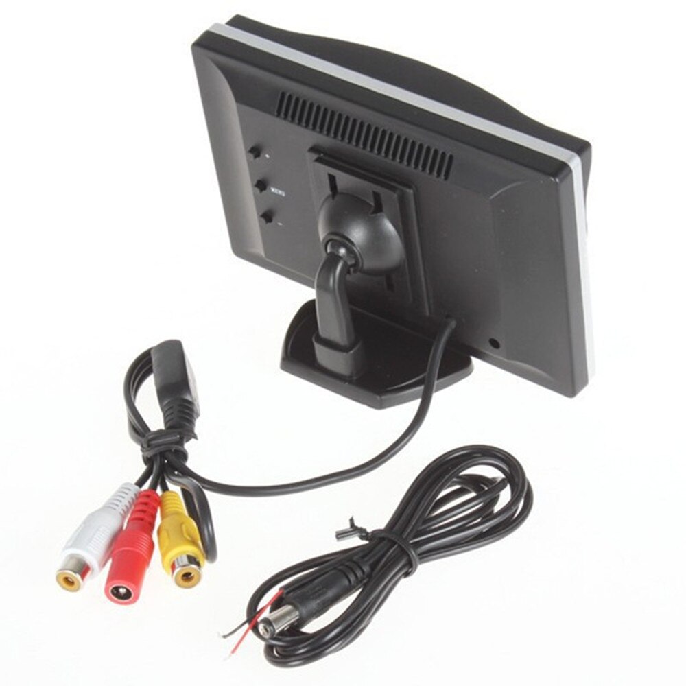 Monitor de coche 5 pulgadas TFT LCD pantalla a Color asistencia de estacionamiento inverso con 2 ENTRADA AV, cámara de visión trasera opcional