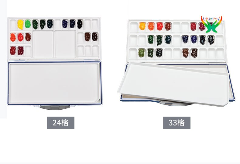 Mijello Aquarel Geïmporteerd Uit Korea Hydrateert 24/33 Doos Draagbare Kleurenpalet, Kleurenpalet, Olieverf Acryl Palet