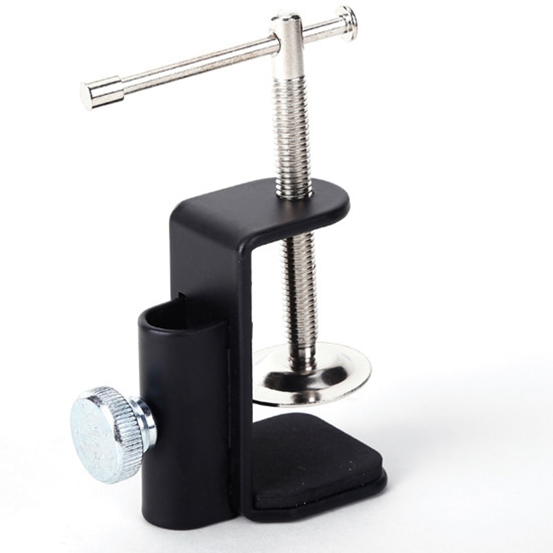 Cantilever Bracket Clamp Holder Metal Desk Lamp Clip Fittings Base Hose with 12MM Hole Diameter and Non-Slip Mat for Mic Stand