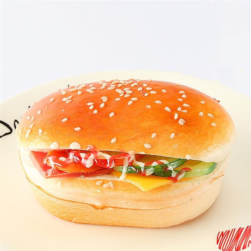 Hamburguesa Artificial comida realista pan modelo fotografía Prop para el hogar Cocina Comida de imitación modelo Decoración Cocina