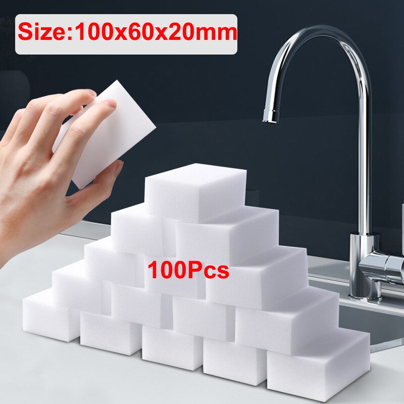 50/100 Pcs Melamine Sponge Magic Sponge Eraser Household Cleaning Sponge For Kitchen Office Bathroom Cleaning Tools 100X60X20MM