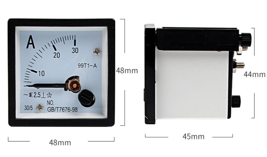 99T1 AC pointer ammeter 30A 50A 75A 100A 150A 200A 250A 300A 400A 500A 600A Analog ammeter panel
