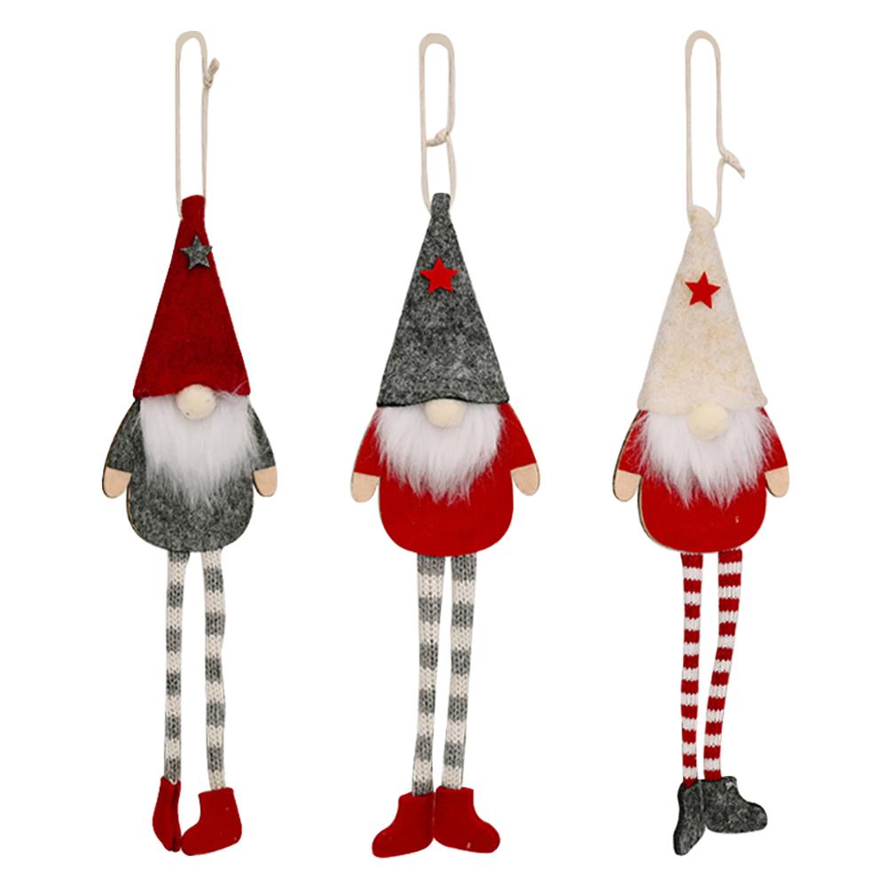 Kerst Decoratie Boom Ornamenten Bos Kerstman Opknoping Benen Faceless Pop Hanger Houten Kerst Dwerg Pop