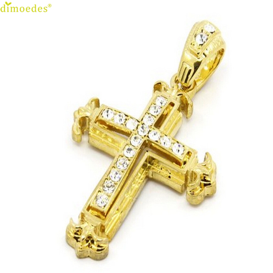 Diomedes Luxe Ketting Mannen Sharp Kanten Strass Cross Hanger Hiphop Cubaanse Ketting Ketting Gothic Tattoo Kant Choker